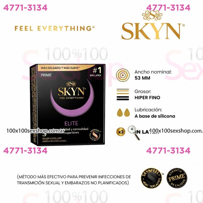 Cód: CA FP SKYN EL - Preservativos Skyn Elite - $ 8500